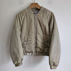 Zara Girls Bomber Jacket Olive Color Sz 9 Good Used Condition